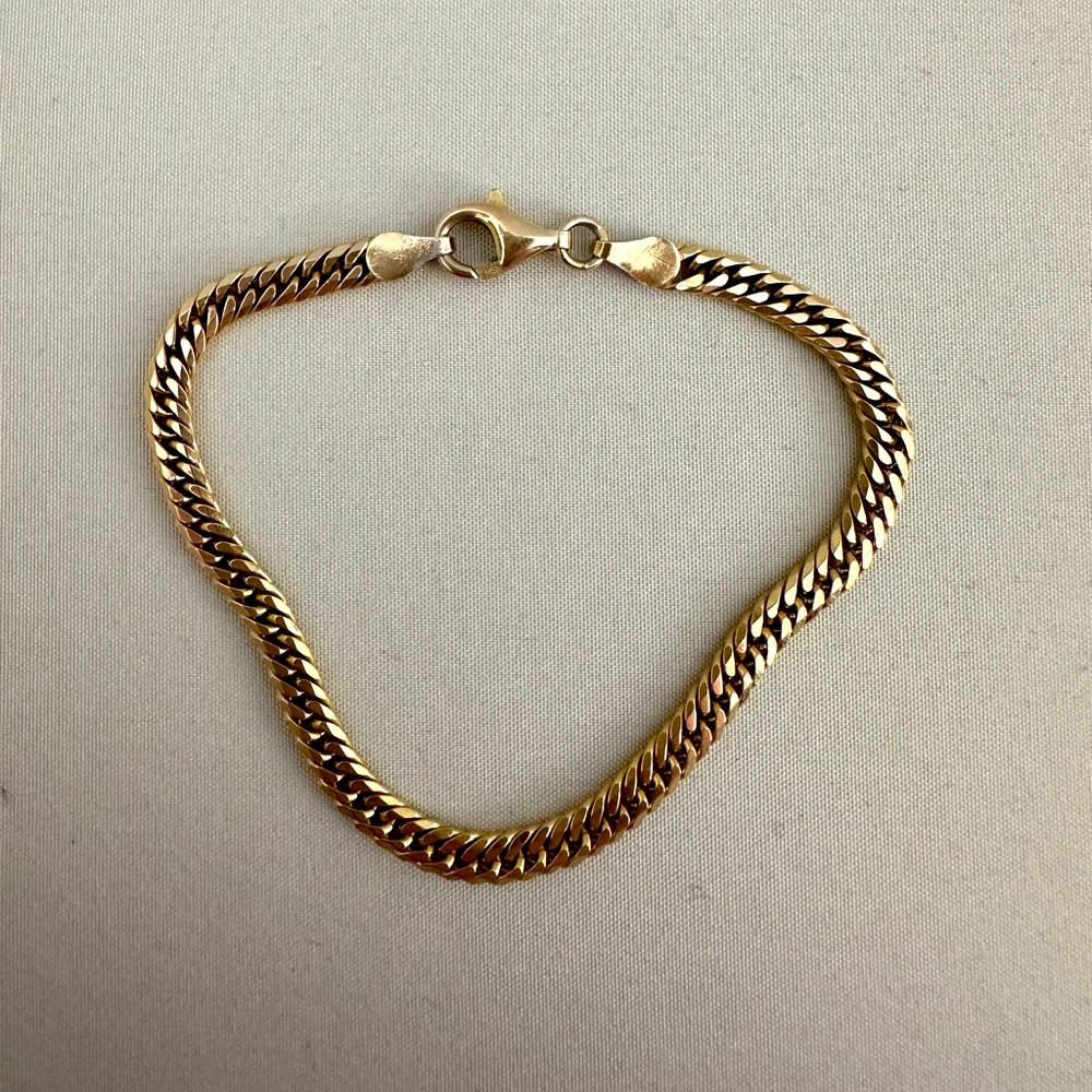 Mejuri double curb chain bracelet, gold vermiel